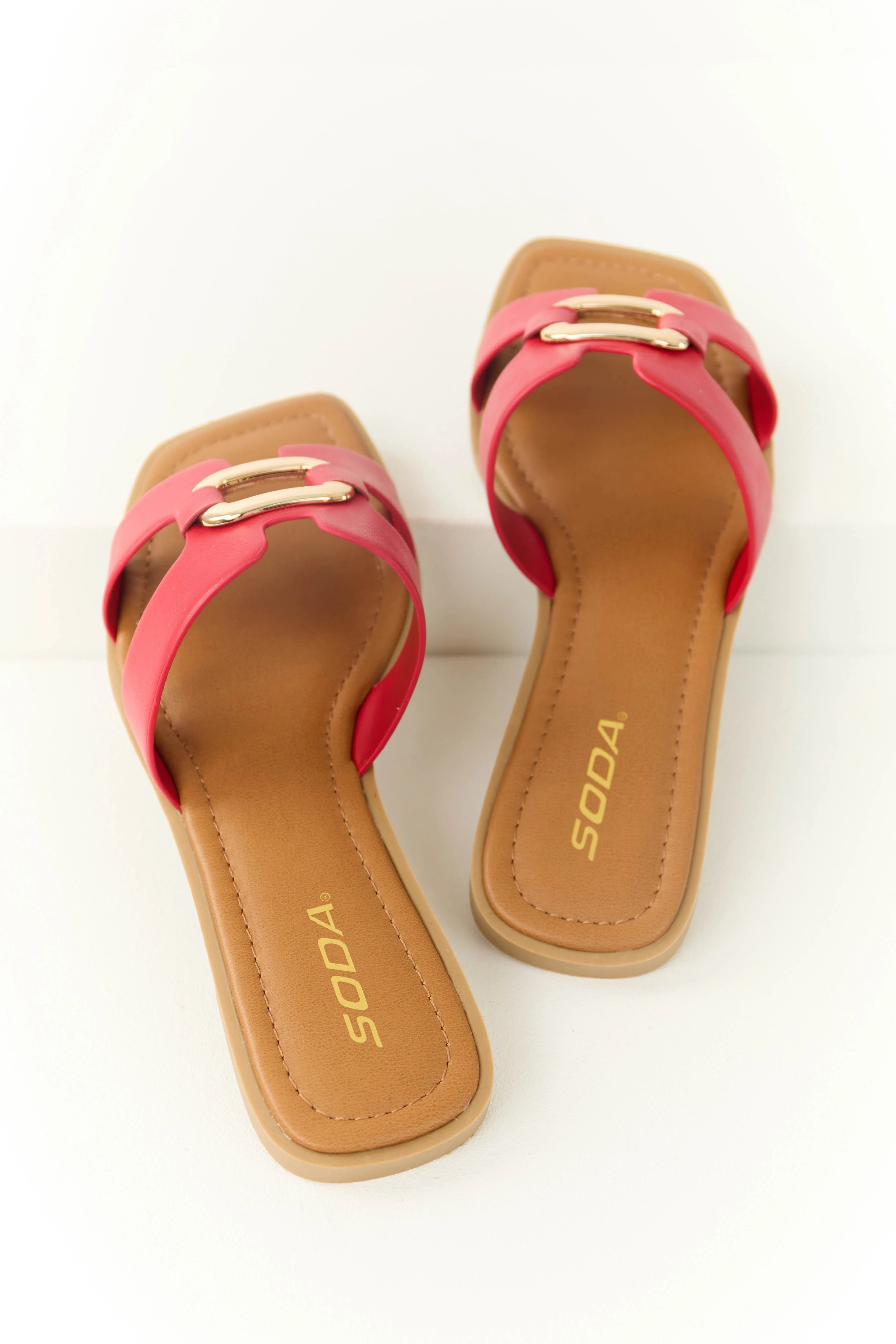 Ruby Gold Buckle Open Toe Sandals - Image 3