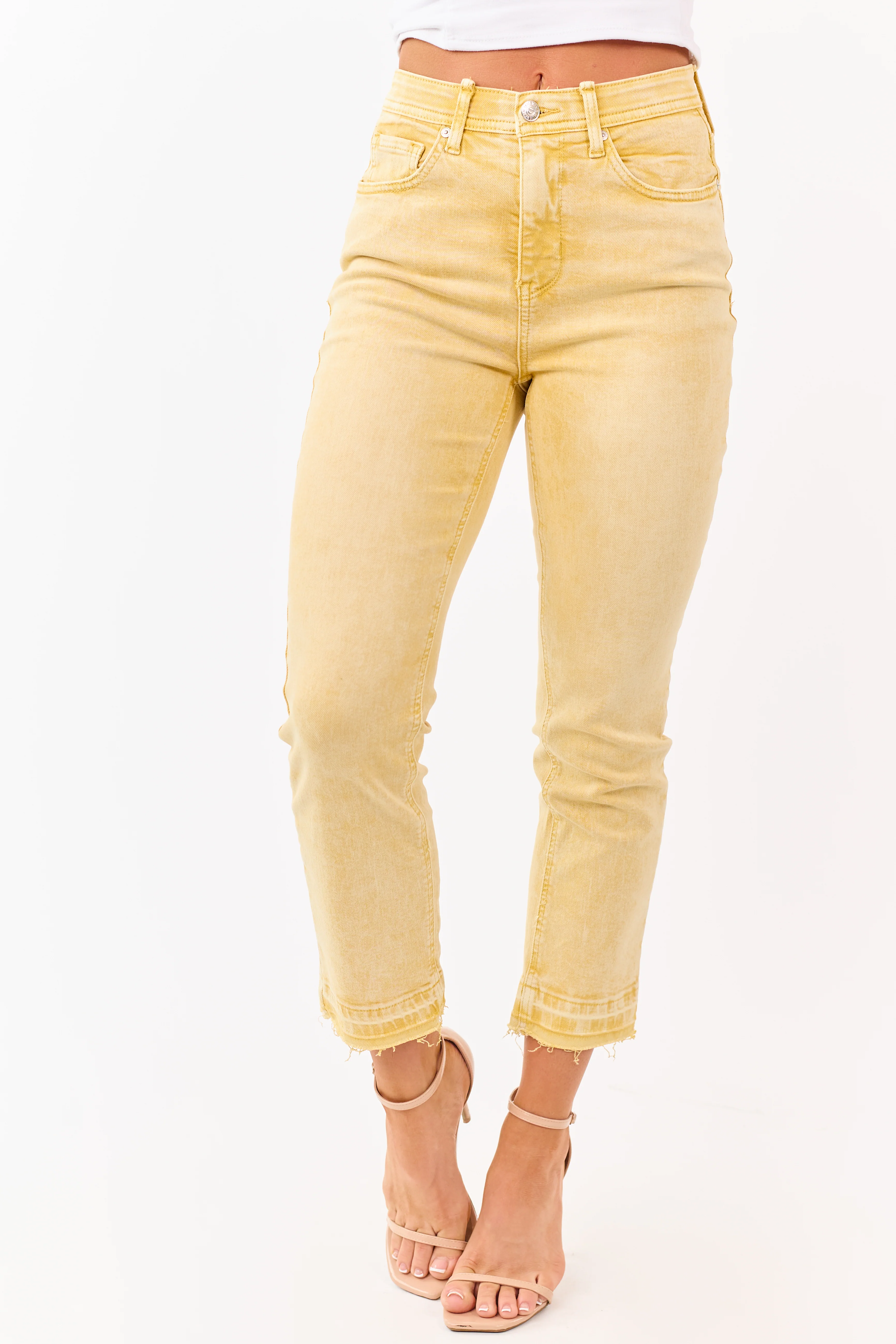 Saige Amber Tummy Control Crop Kick Flare Jeans - Image 2
