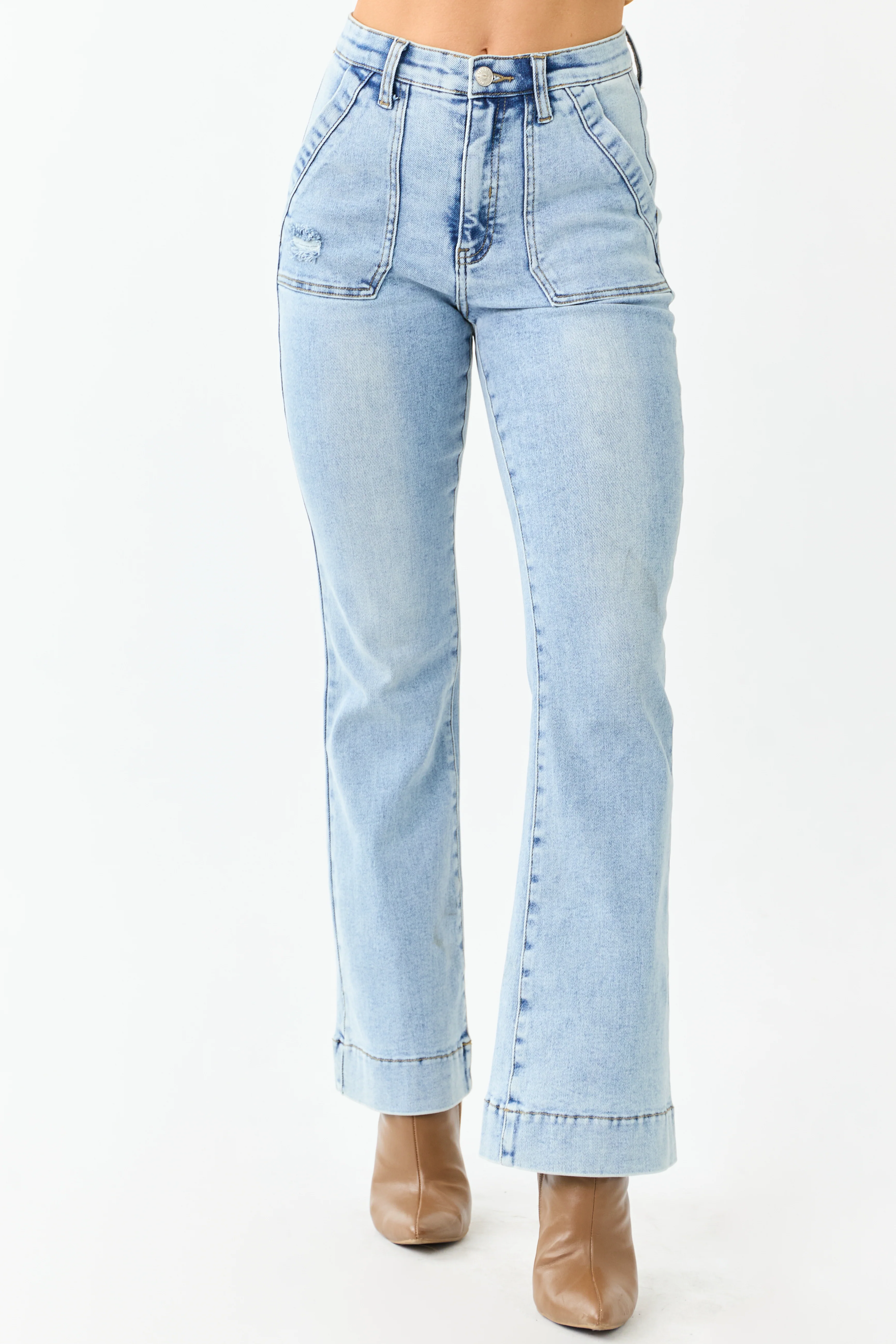 Saige Light Tummy Control Stretchy Bootcut Jeans