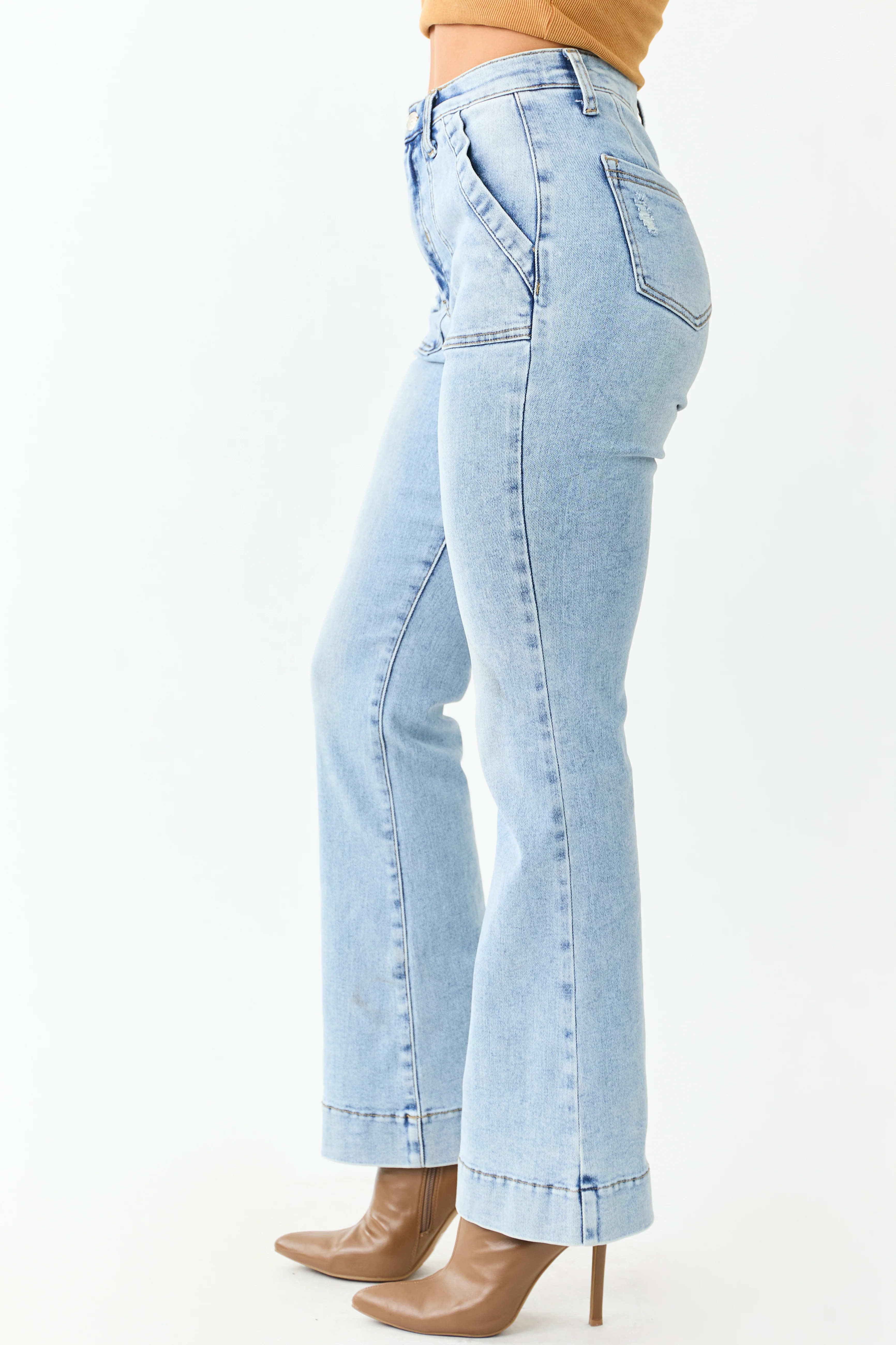 Saige Light Tummy Control Stretchy Bootcut Jeans - Image 4