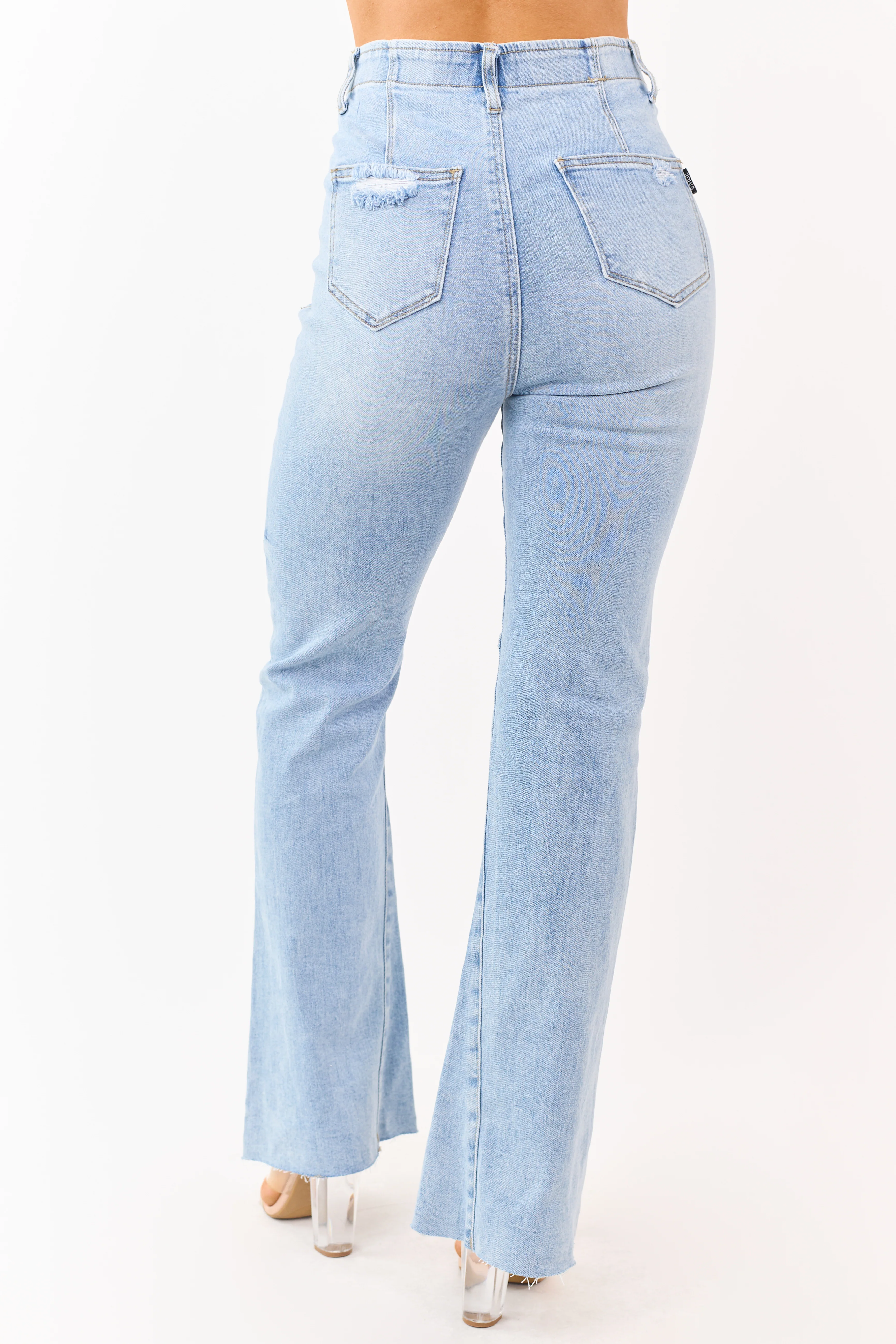 Saige Light Tummy Control Stretchy Flare Jeans - Image 4