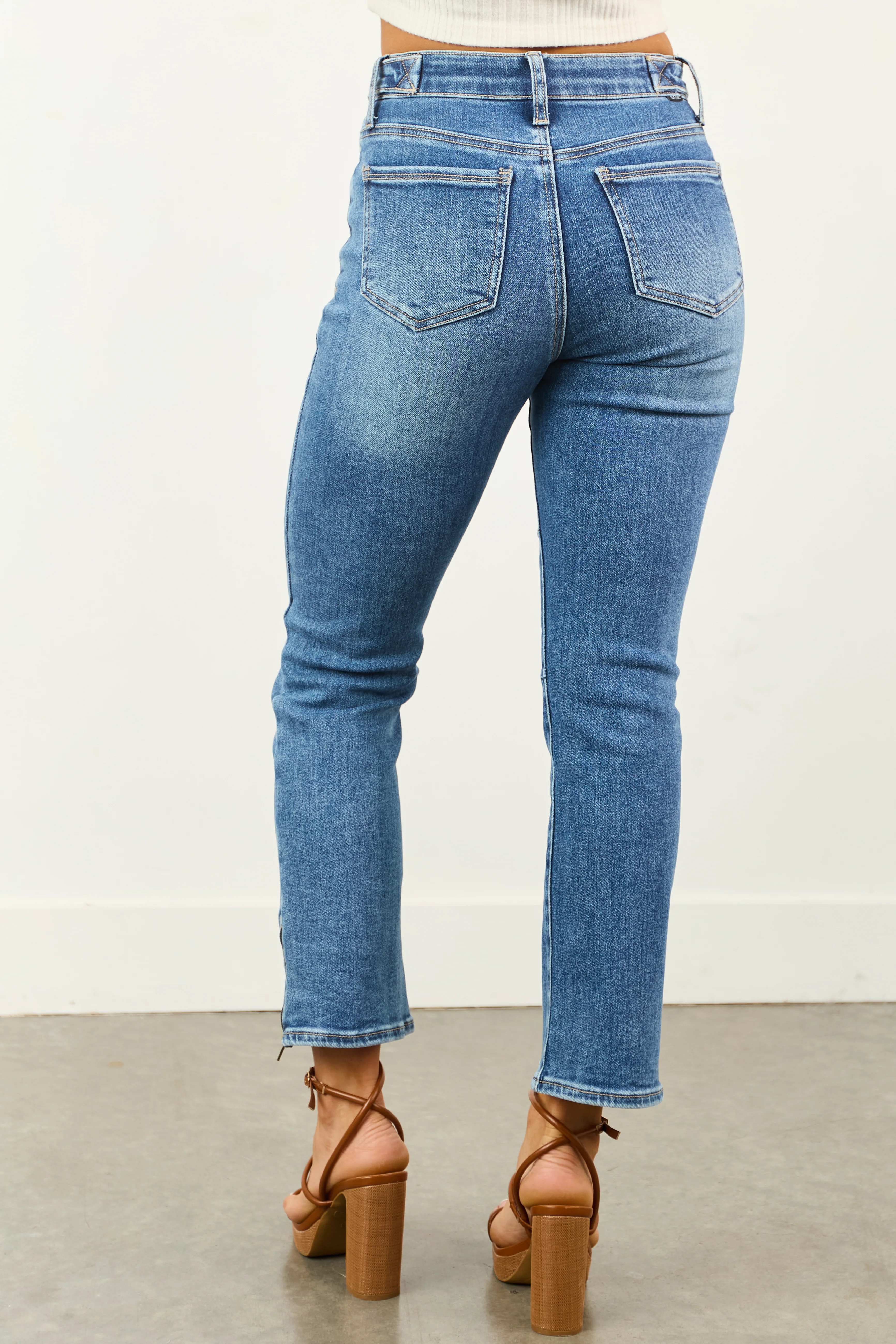 Saige Medium Wash Tummy Control Slim Bootcut Jeans - Image 7