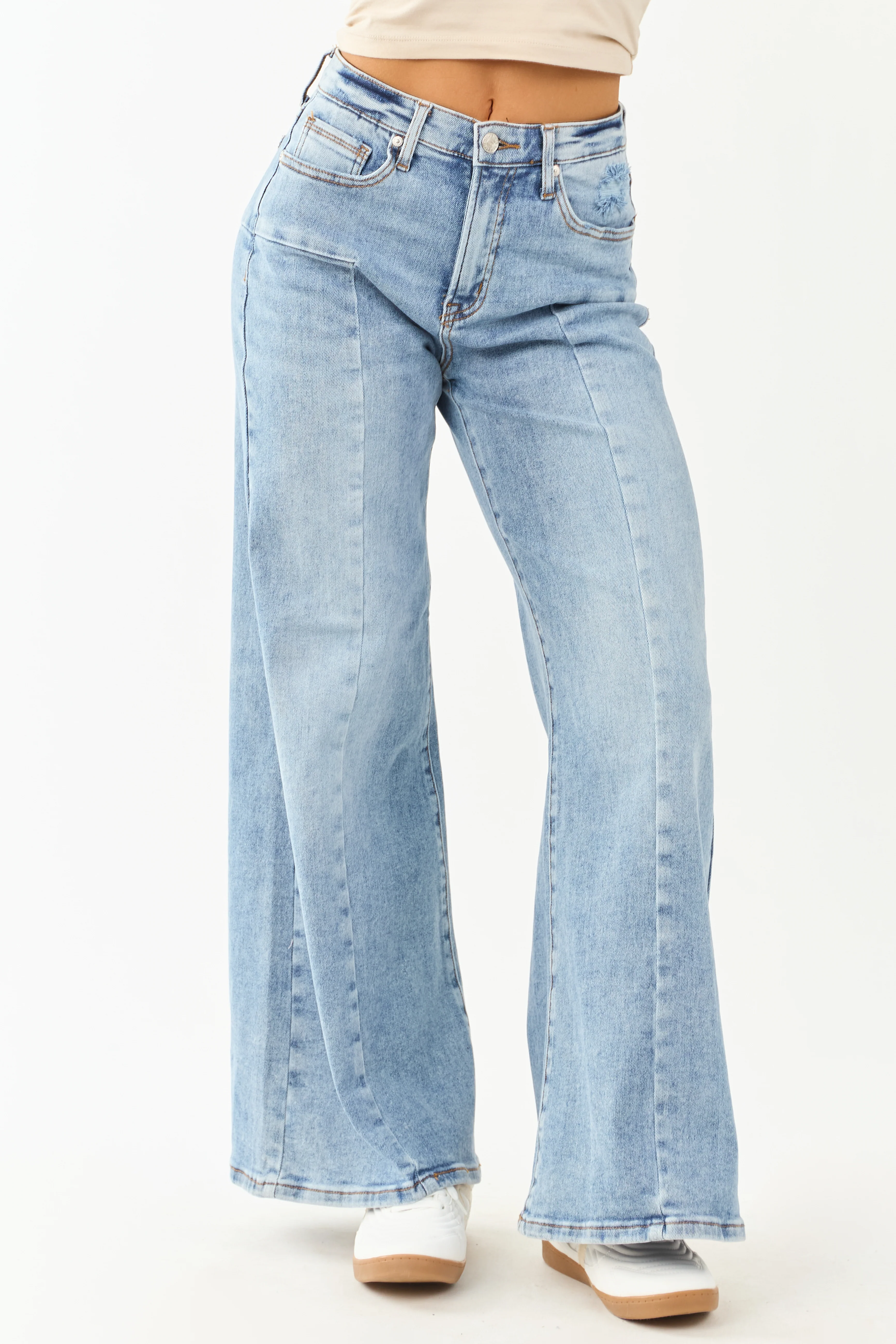 Saige Medium Wide Leg Tummy Control Stretchy Jeans - Image 2