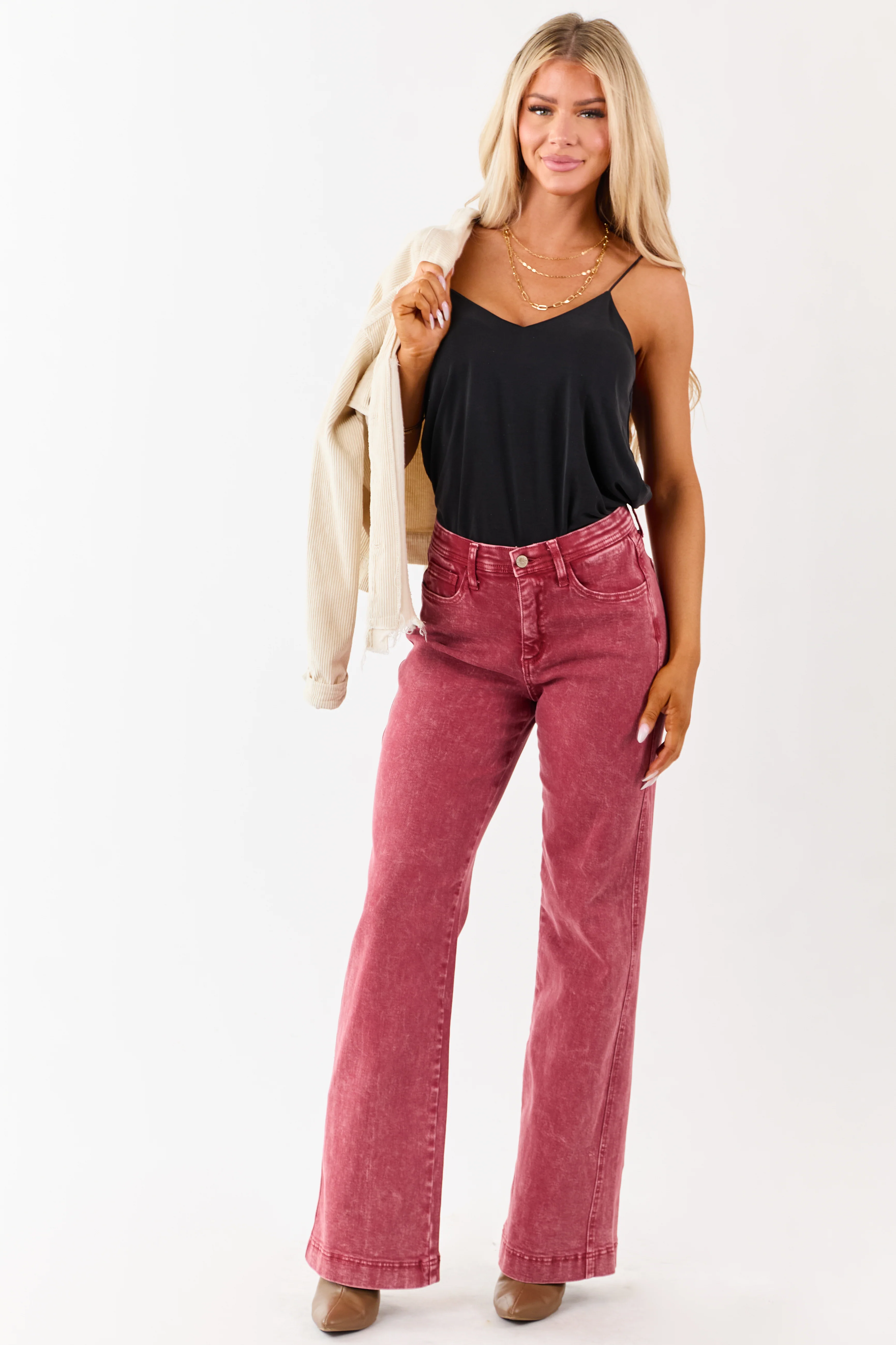 Saige Ruby Tummy Control Straight Stretchy Jeans - Image 6