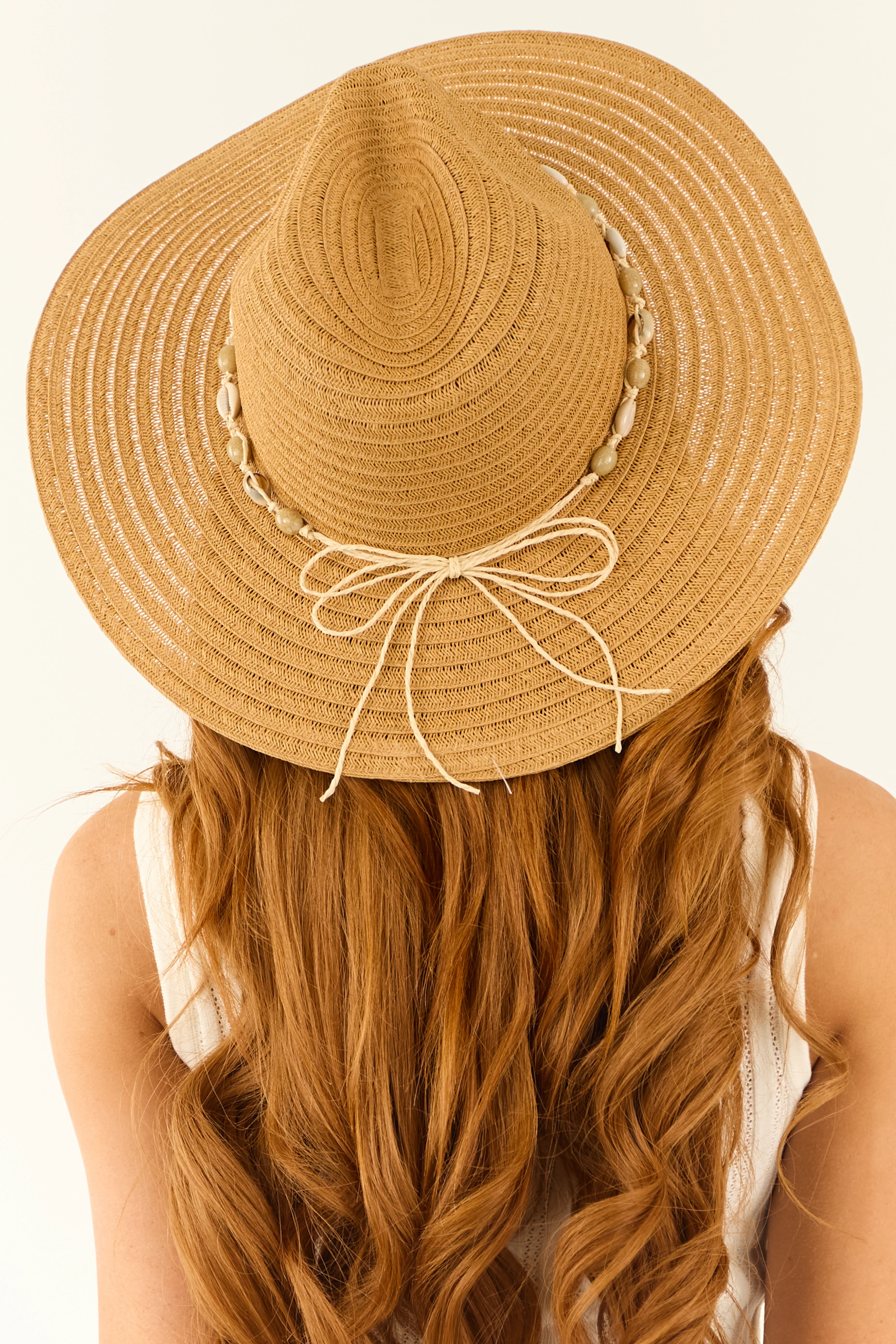 Sand Sea Shell Band Floppy Woven Straw Hat - Image 4