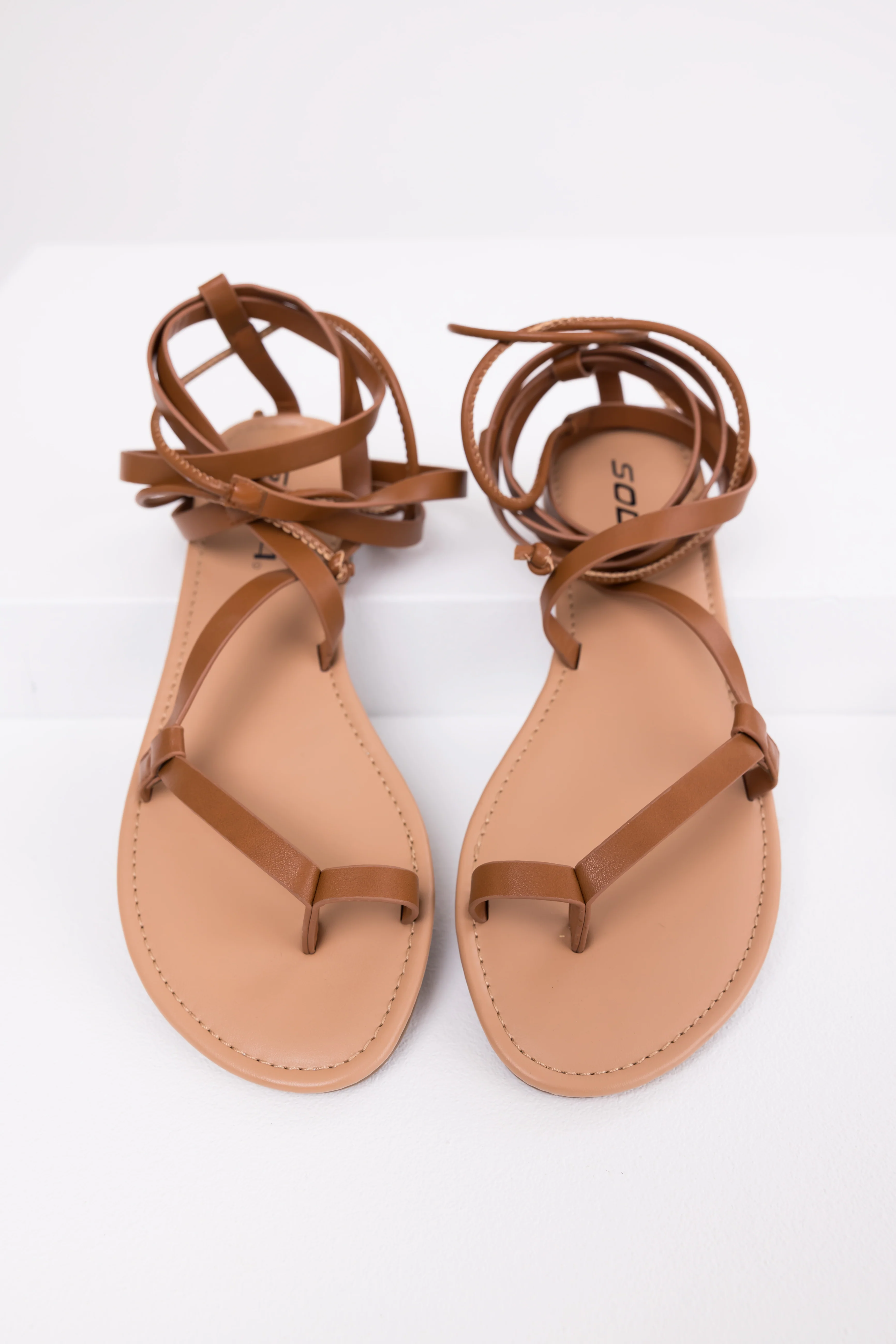 Sepia Strappy Open Toe Flat Sandal - Image 2