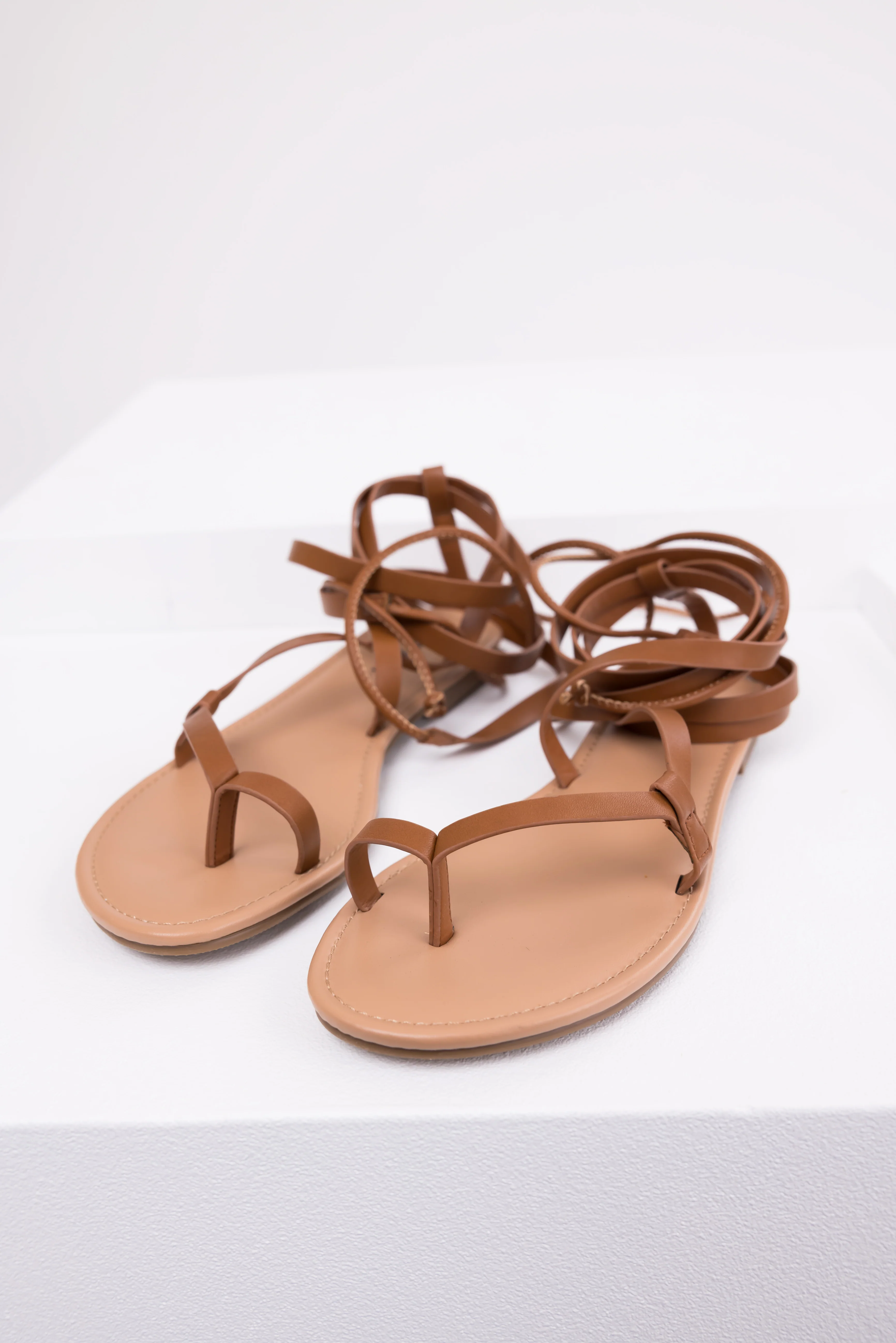Sepia Strappy Open Toe Flat Sandal - Image 3
