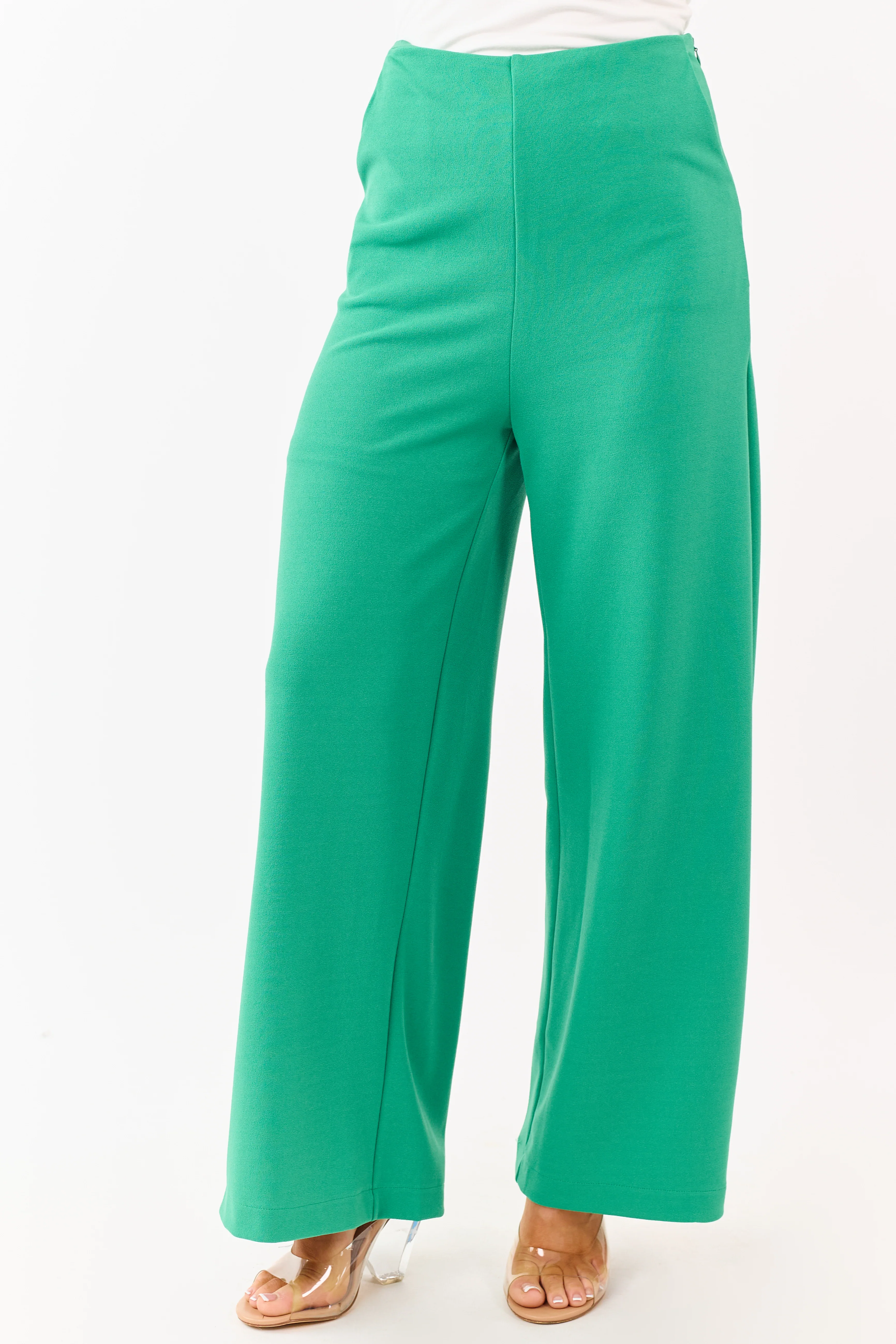 She+Sky Jade Wide Leg Side Slit Knit Pants - Image 2