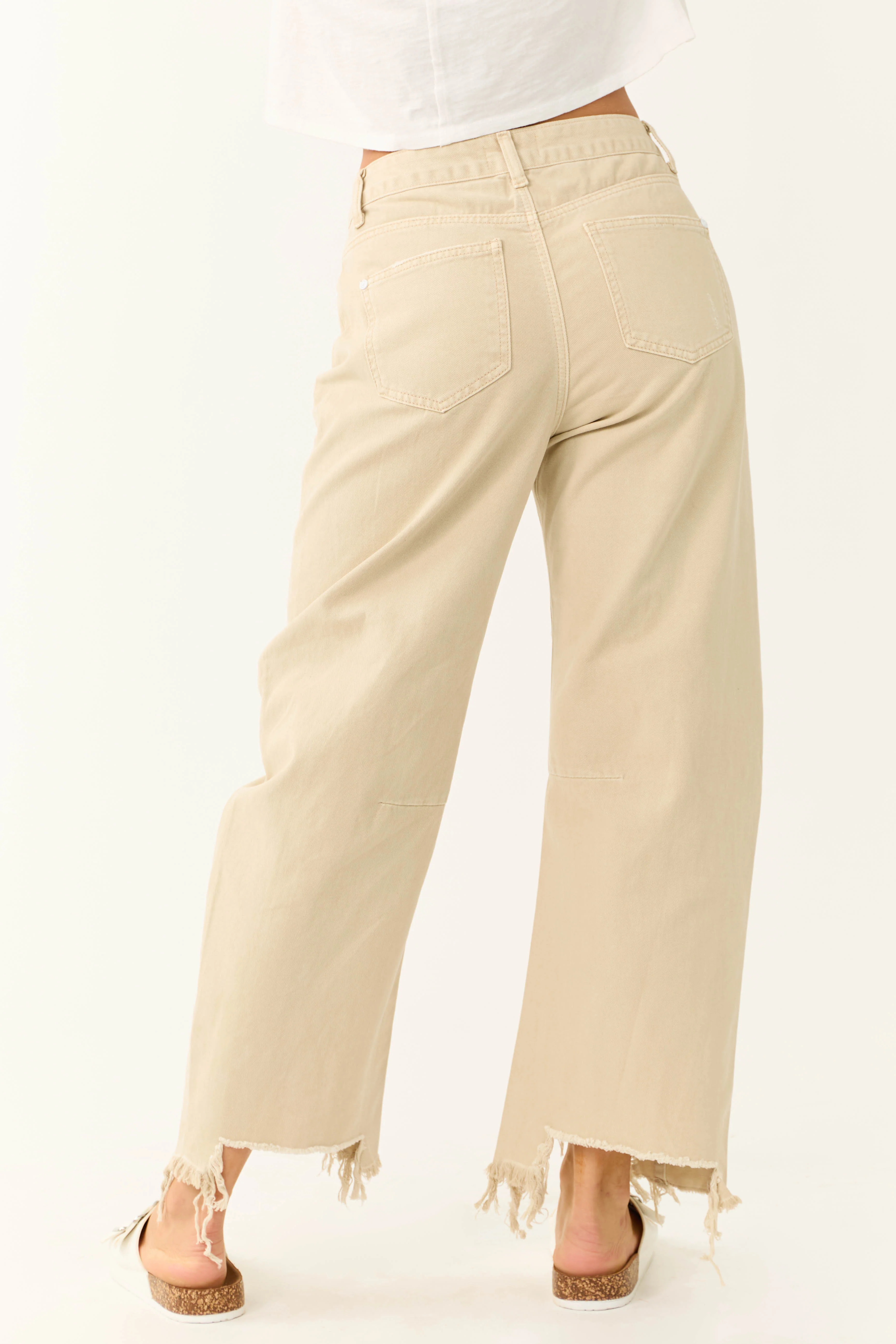 Special A Beige High Rise Barrel Jeans - Image 5