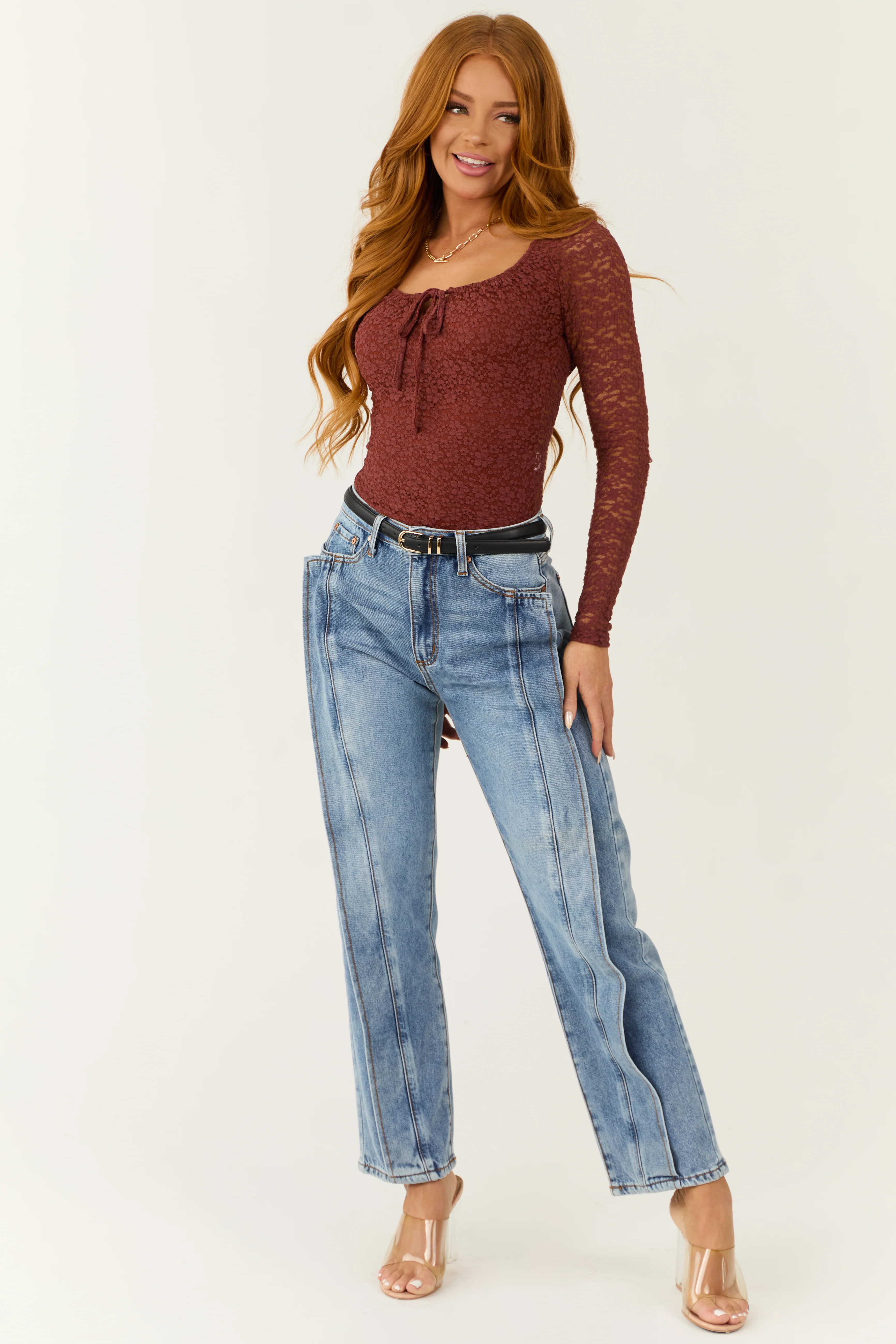 Special A Medium Wash High Rise Straight Jeans - Image 6