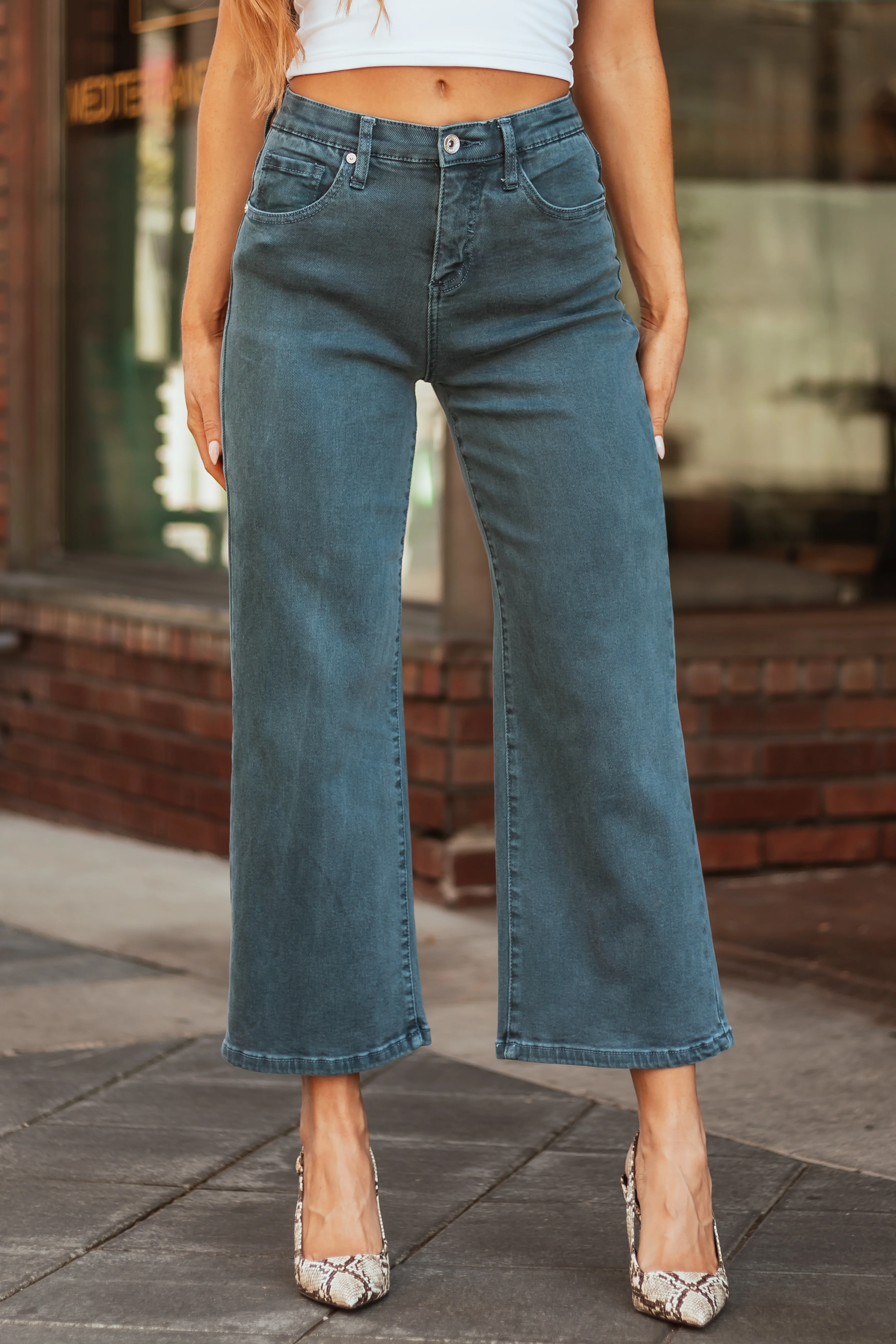 Special A Ocean Tummy Control Wide Leg Jeans - Image 2