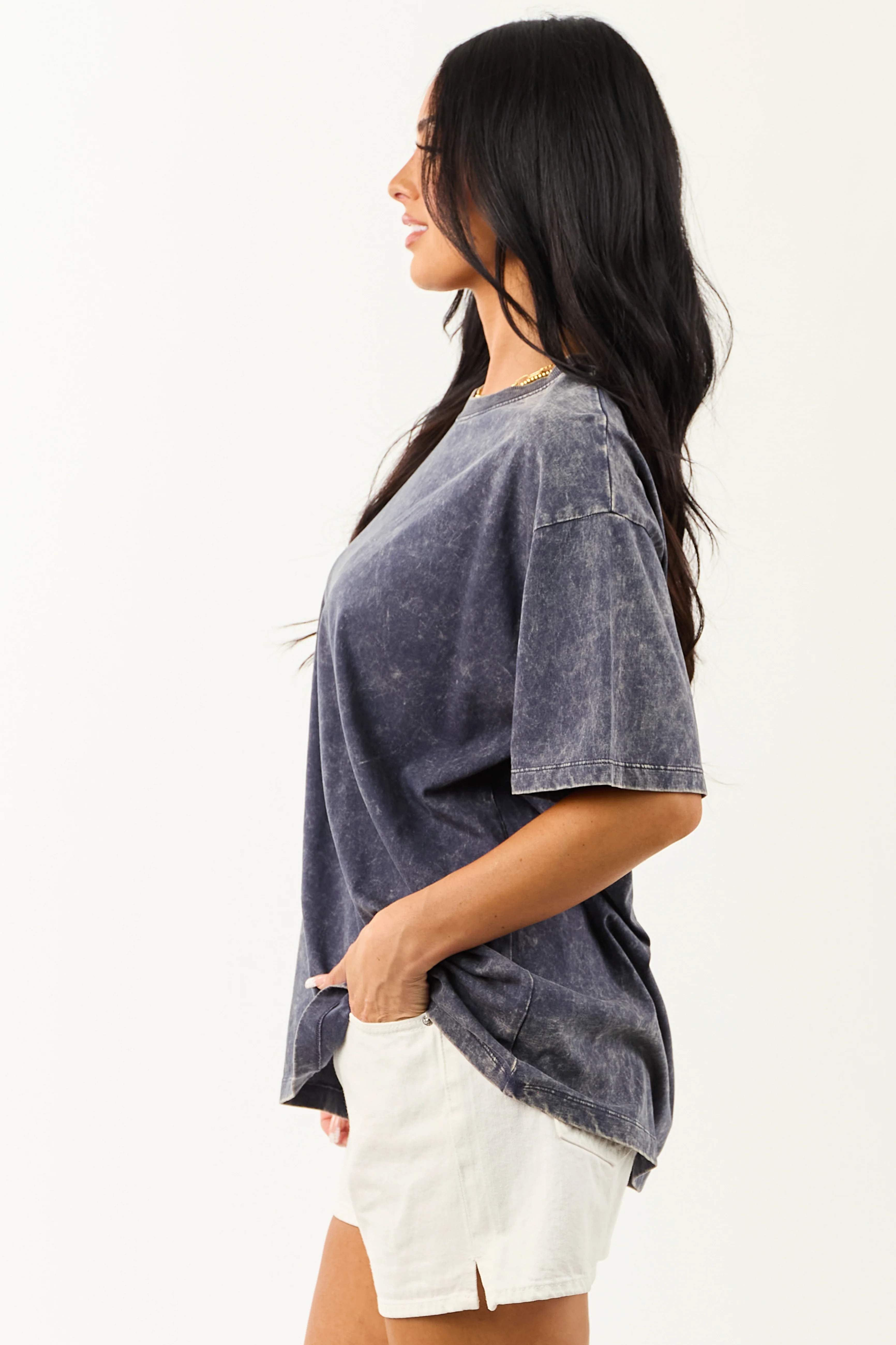 Spruce Acid Wash Relaxed Cotton Short Sleeve Top - Image 5