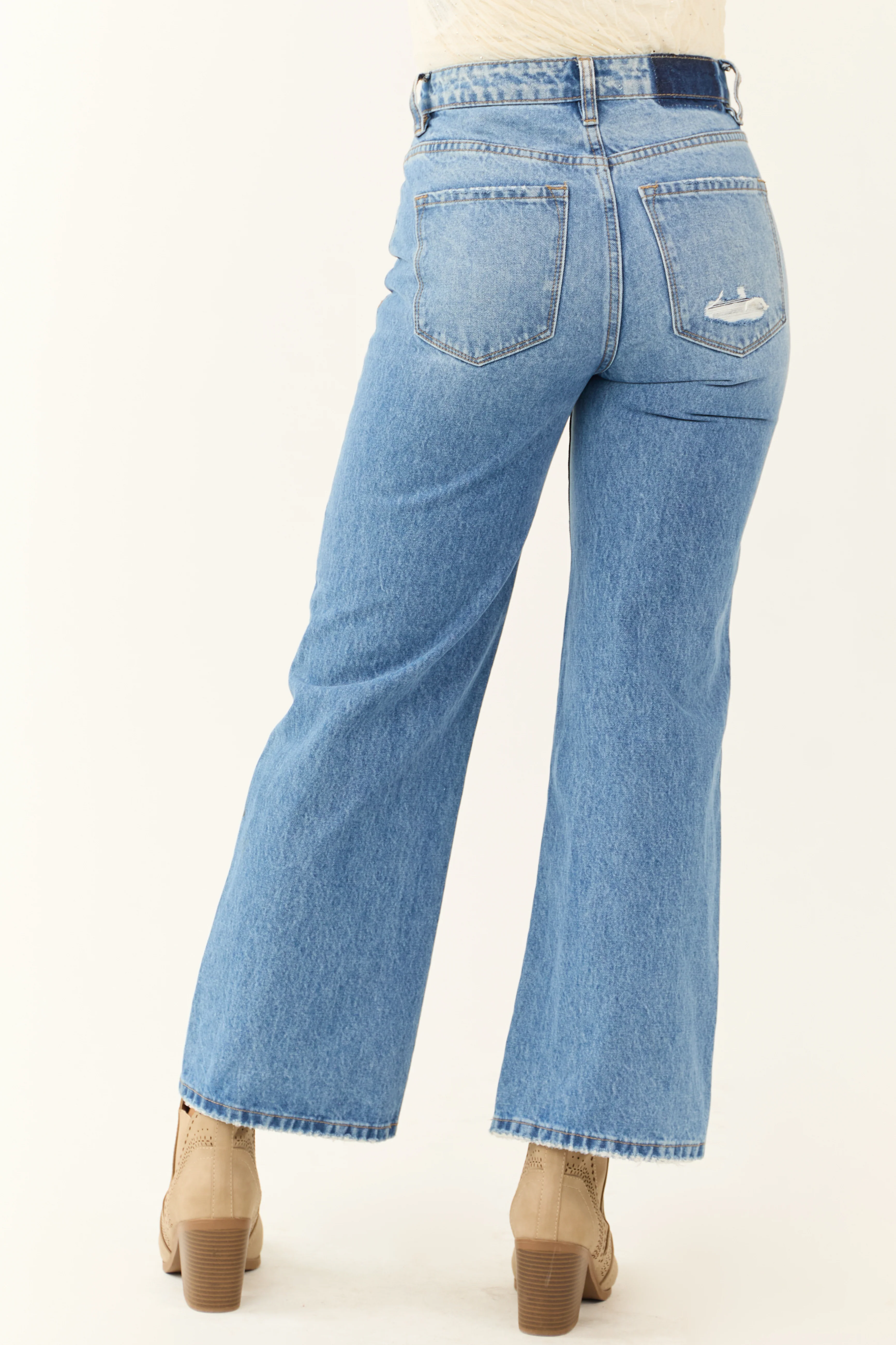 Vervet Medium Wash Wide Leg Ankle Jeans - Image 4