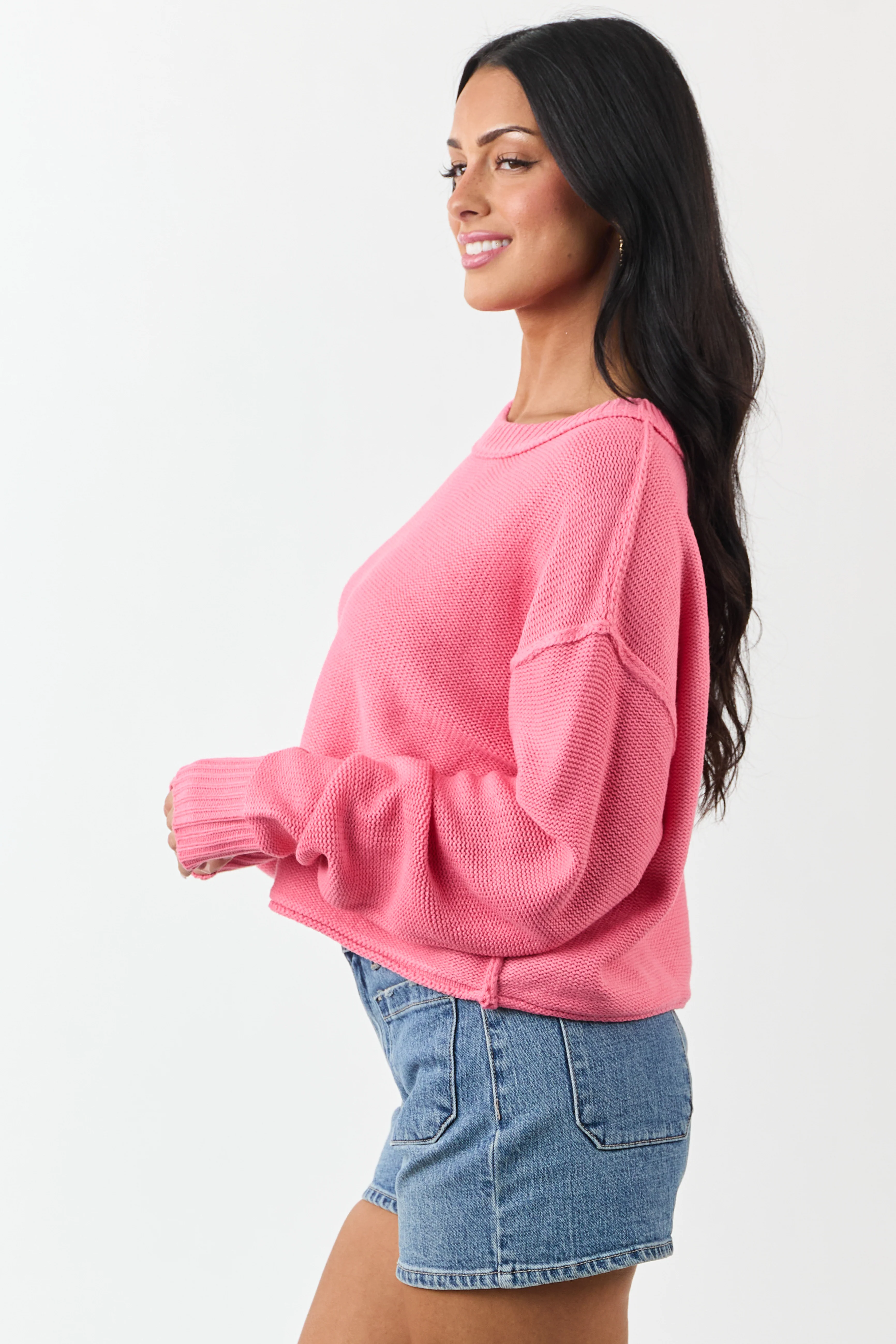 Watermelon Long Sleeve Relaxed Knit Sweater - Image 4